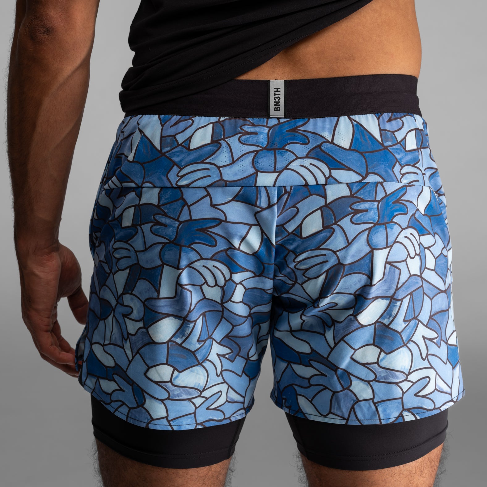 Session 2N1 Training Short 5":  Lucas Beaufort Paint - Blue | BN3TH Underwear