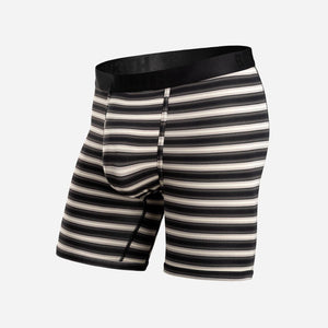 CLASSIC BOXER BRIEF WITH FLY: TRACK STRIPE BLACK