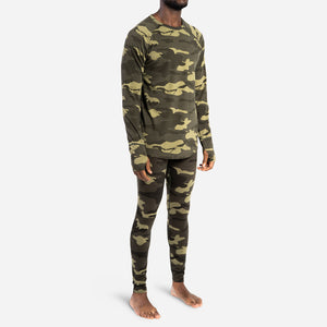 MERINO CREW NECK: SPRUCE GREEN CAMO