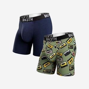 OUTSET BOXER BRIEF: NAVAL/CASSETTE MADNESS CEDAR 2-PACK