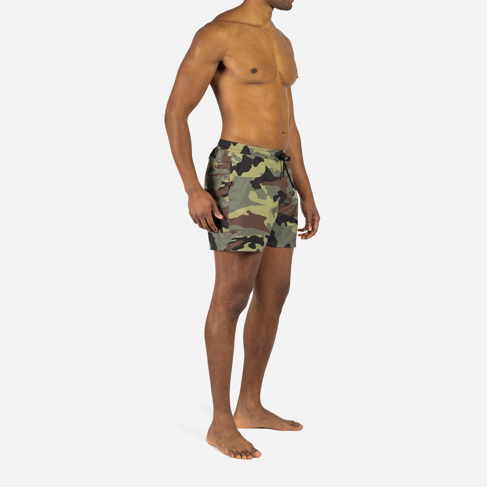 AGUA VOLLEY 2N1 SWIM SHORT 5": CAMO GREEN