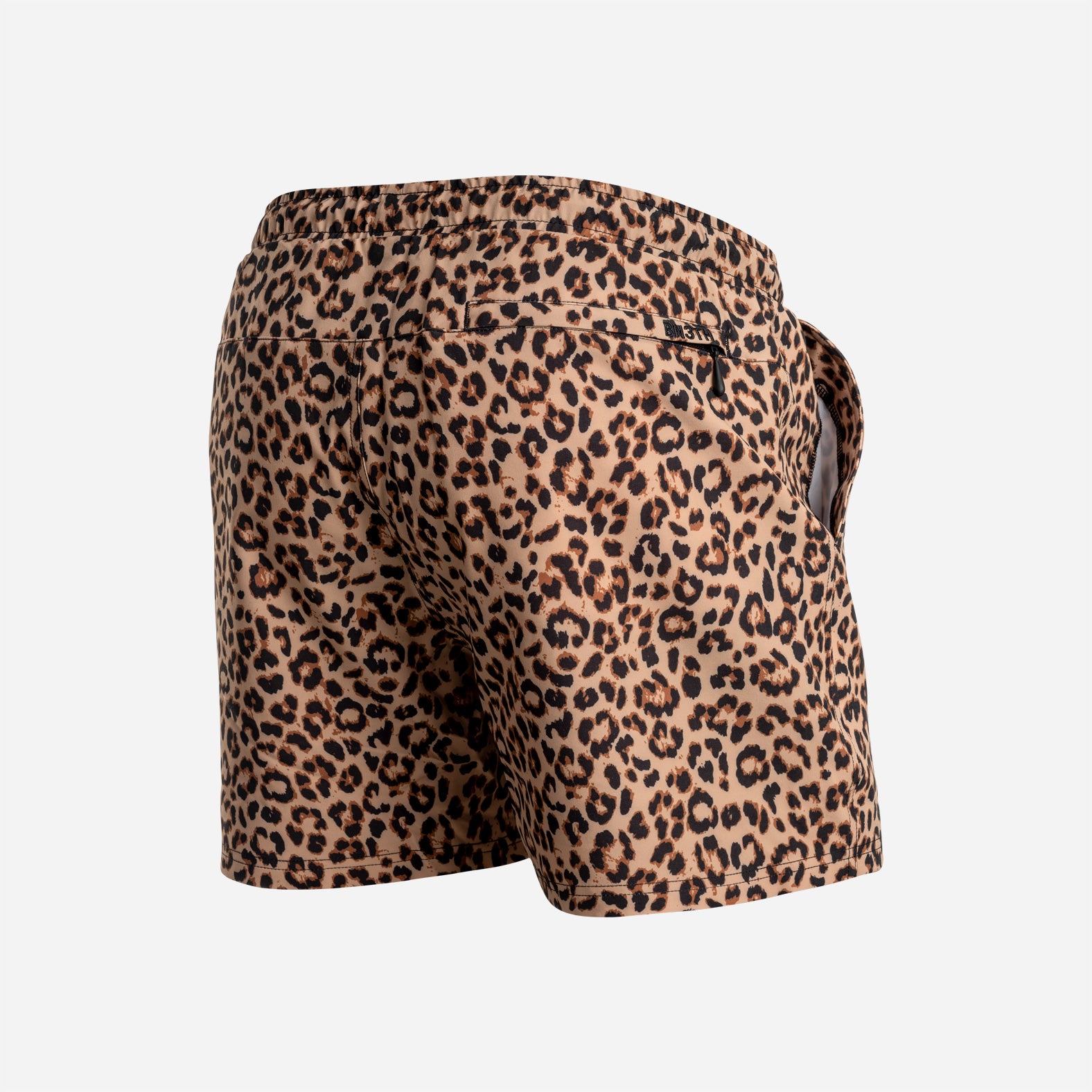 Agua Volley X 2N1 Swim Short 5”: Leopard Print Tan