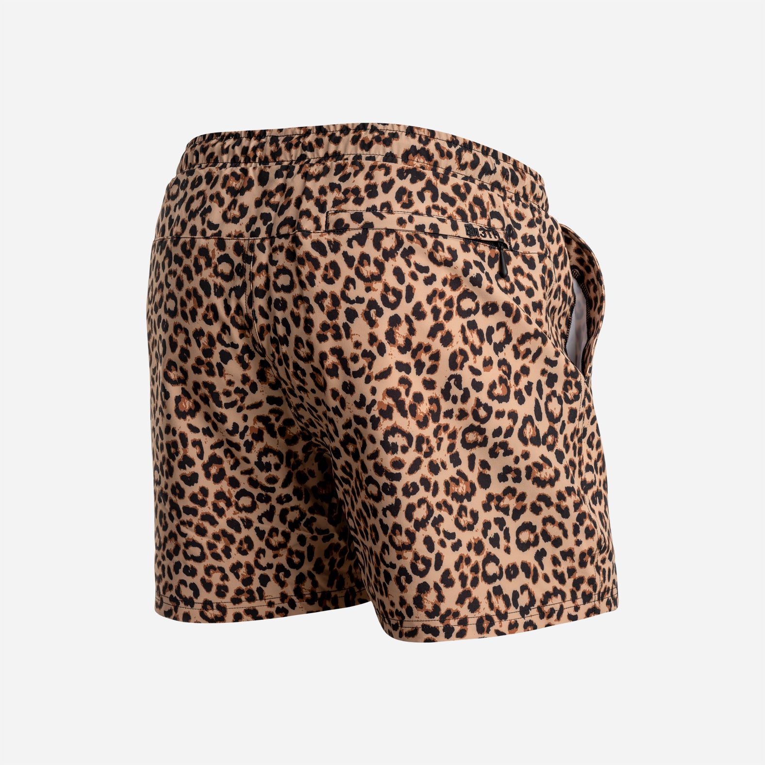 AGUA VOLLEY 2N1 SWIM SHORT 5": LEOPARD PRINT TAN