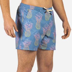 Agua Volley X 2N1 Swim Short 5”: Grande Pineapple Fade Fog