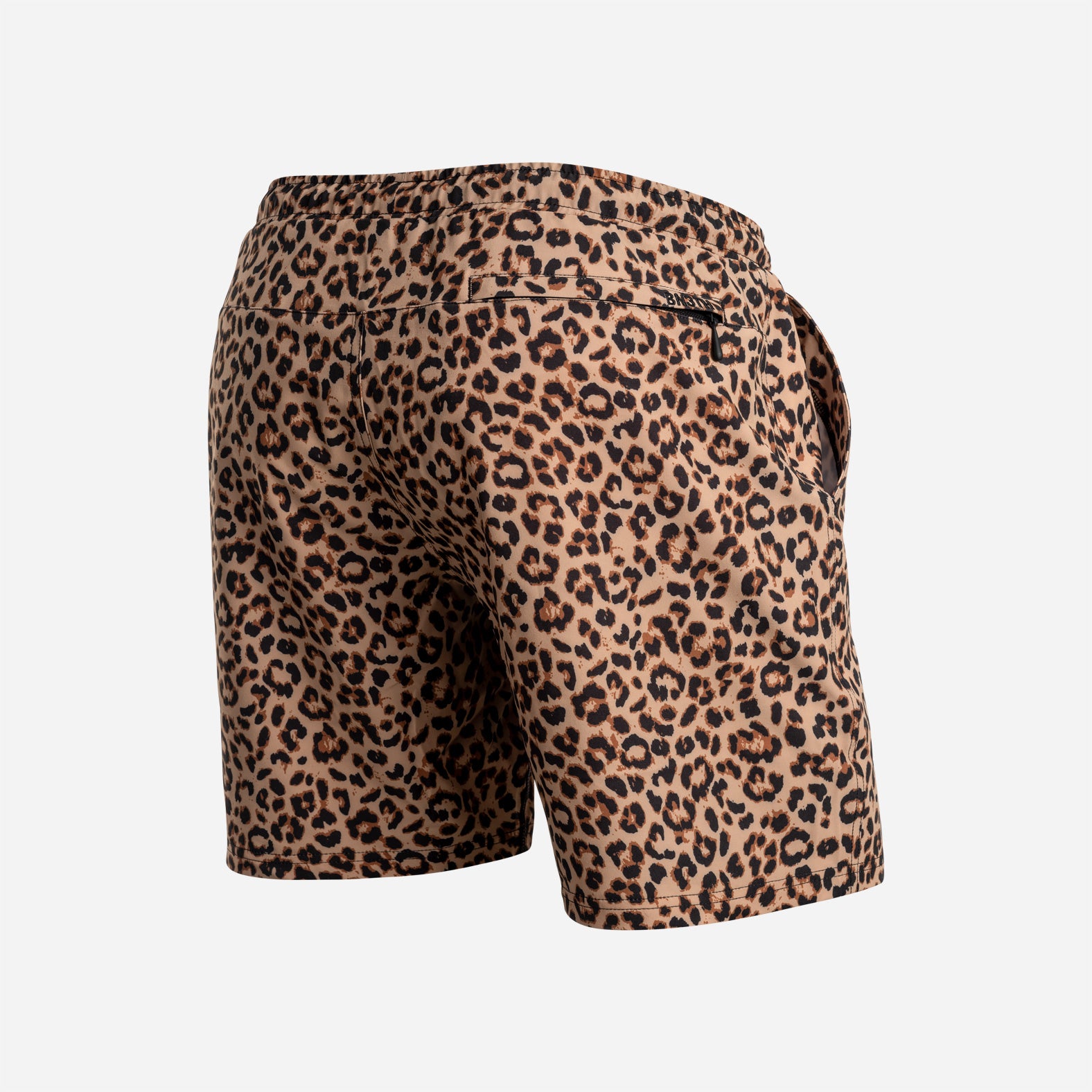 Agua Volley X 2N1 Swim Short 7”: Leopard Print Tan