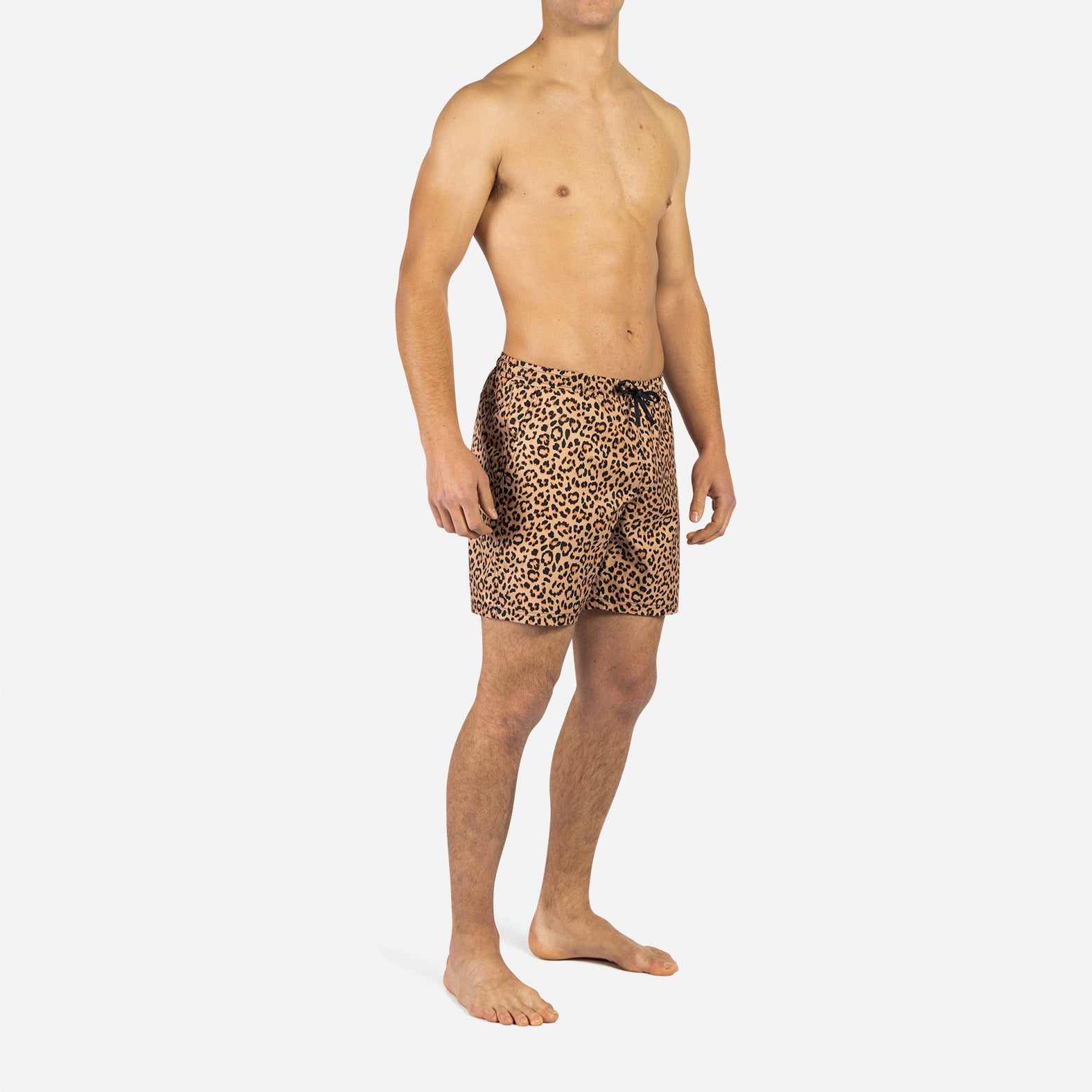 Agua Volley X 2N1 Swim Short 7”: Leopard Print Tan