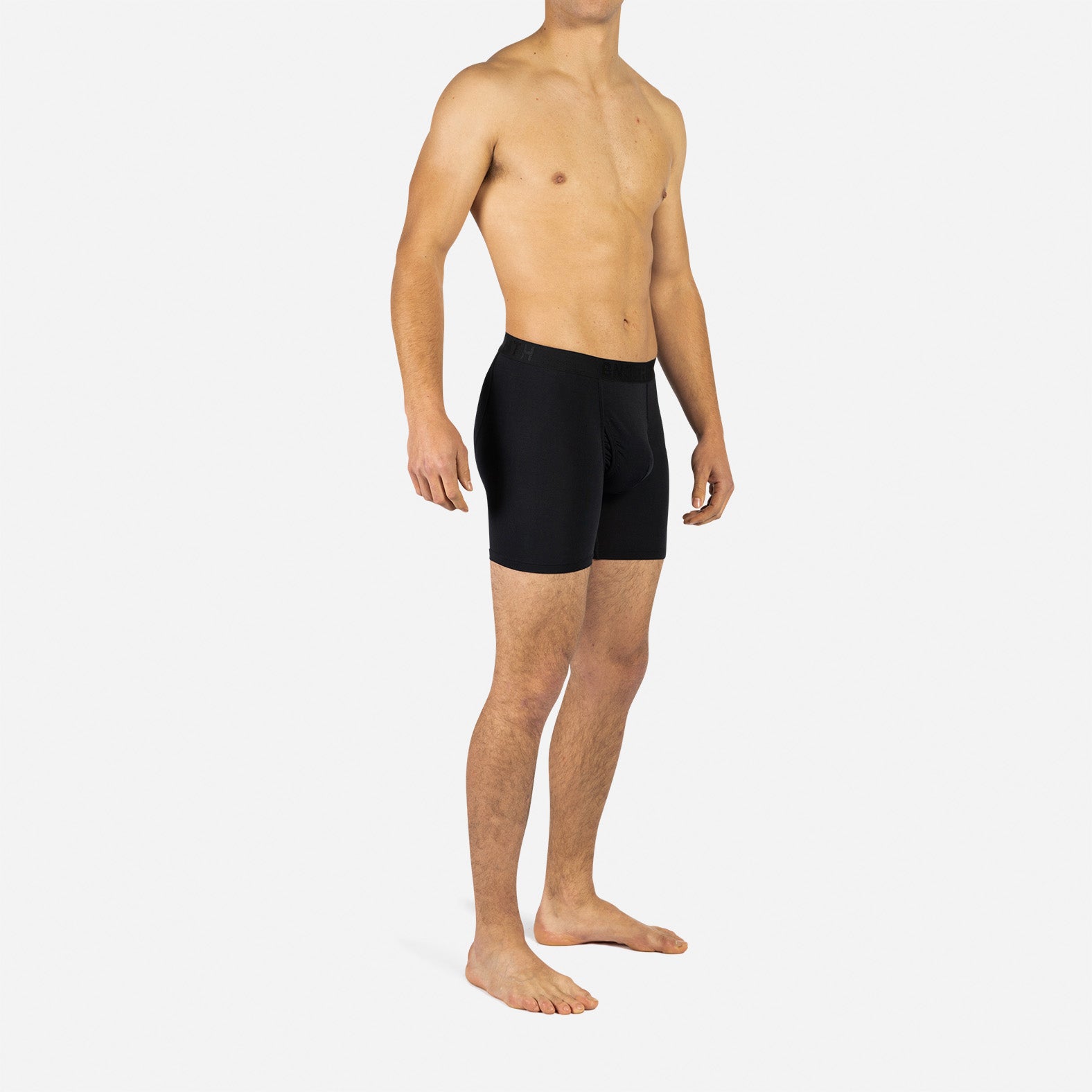 CLASSIC BOXER BRIEF WITH FLY: BLACK