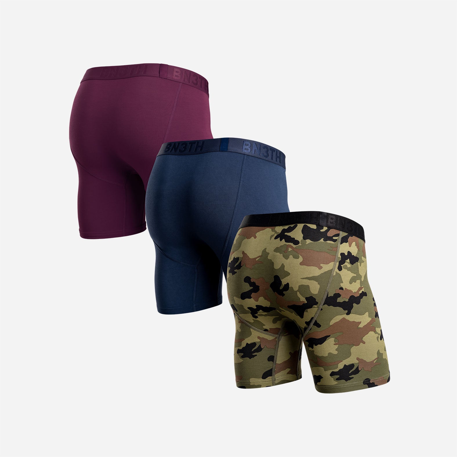 CLASSIC BOXER BRIEF: NAVY/CABERNET/CAMO GREEN 3 PACK