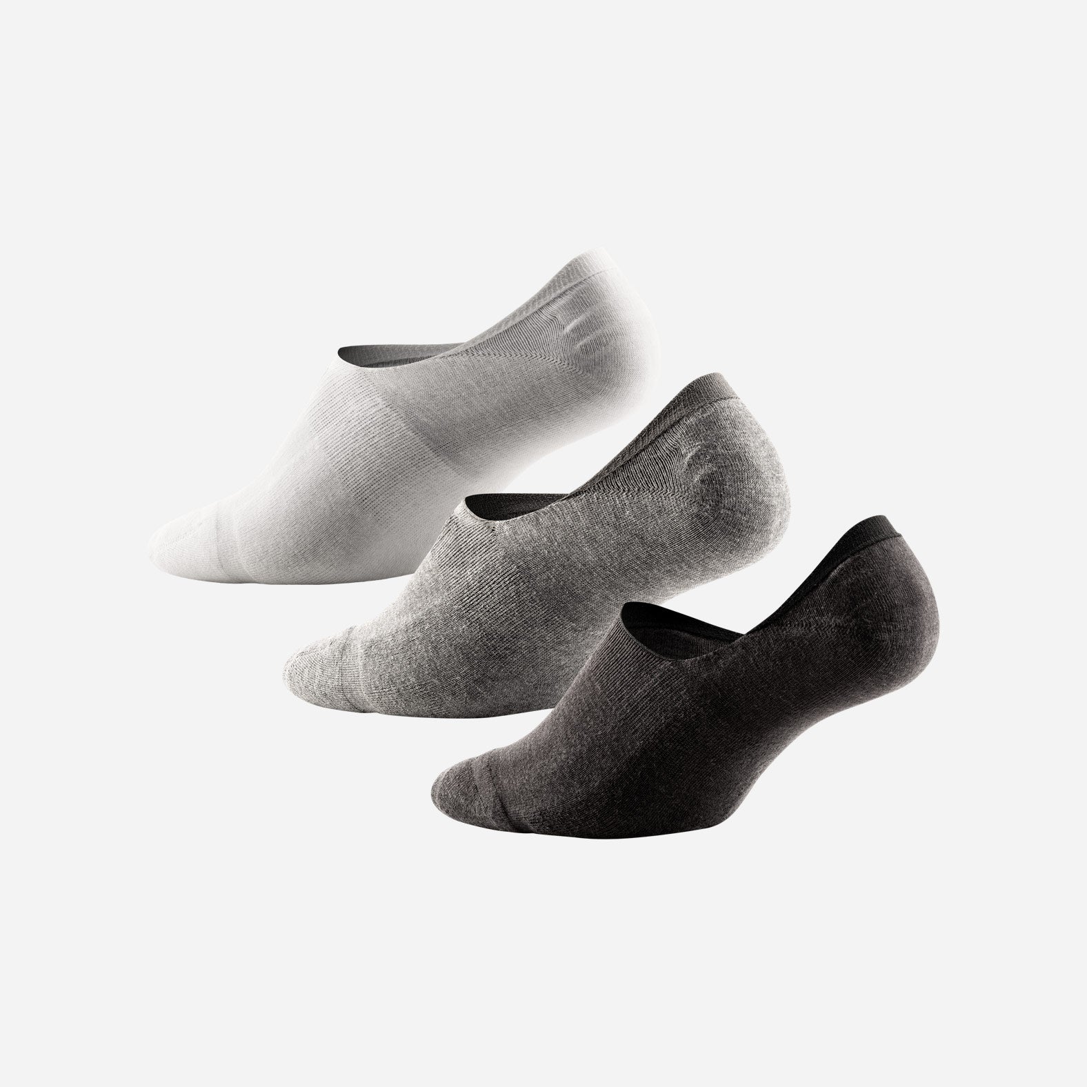 Classic No Show Sock: Black/Heather Gray/White  3 Pack