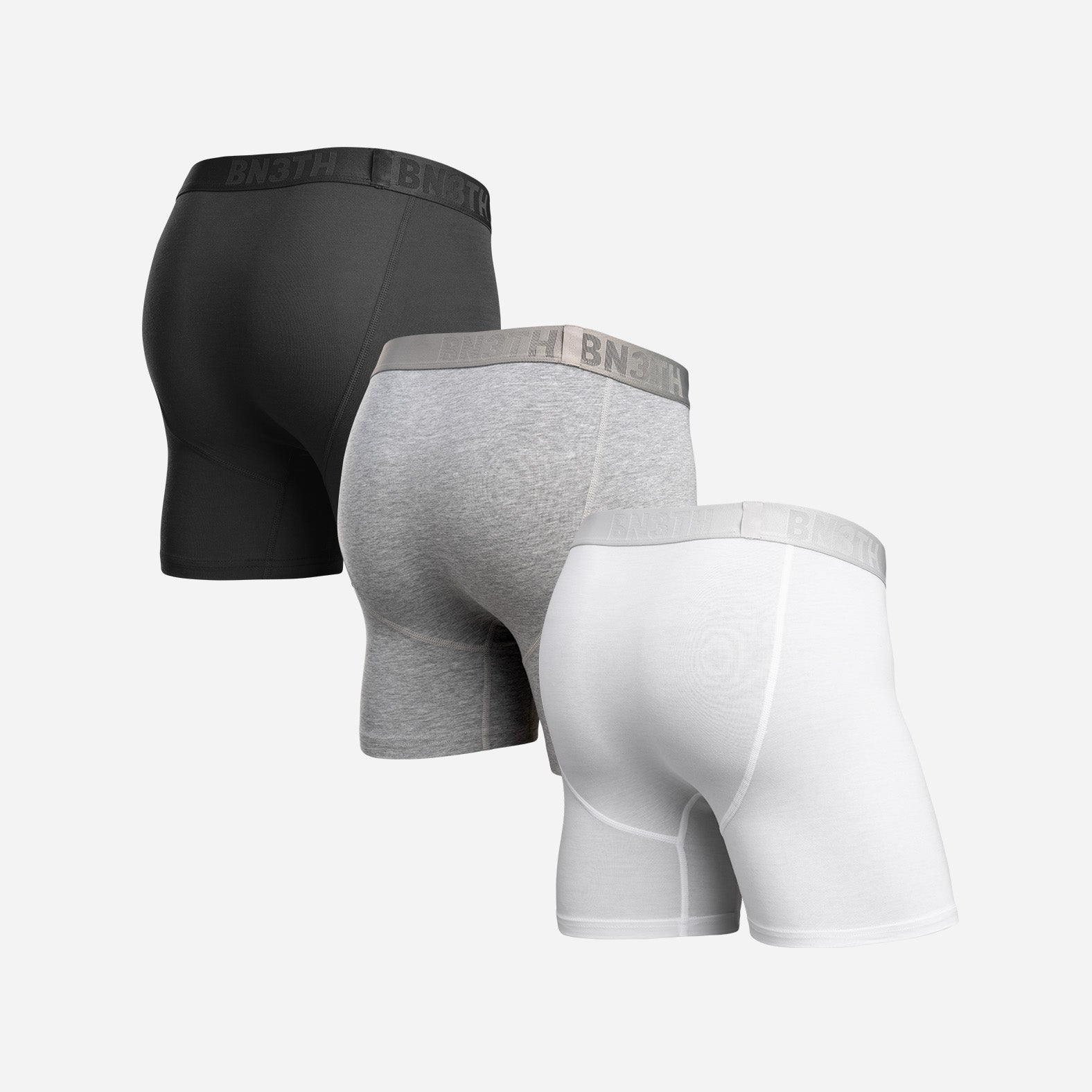 Classic Essentials Boxer Brief : Black/Heather Grey/White 3 Pack