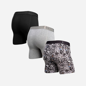 Essentials Boxer Brief : Prairie Dust Up/Heather Grey/Black 3 Pack