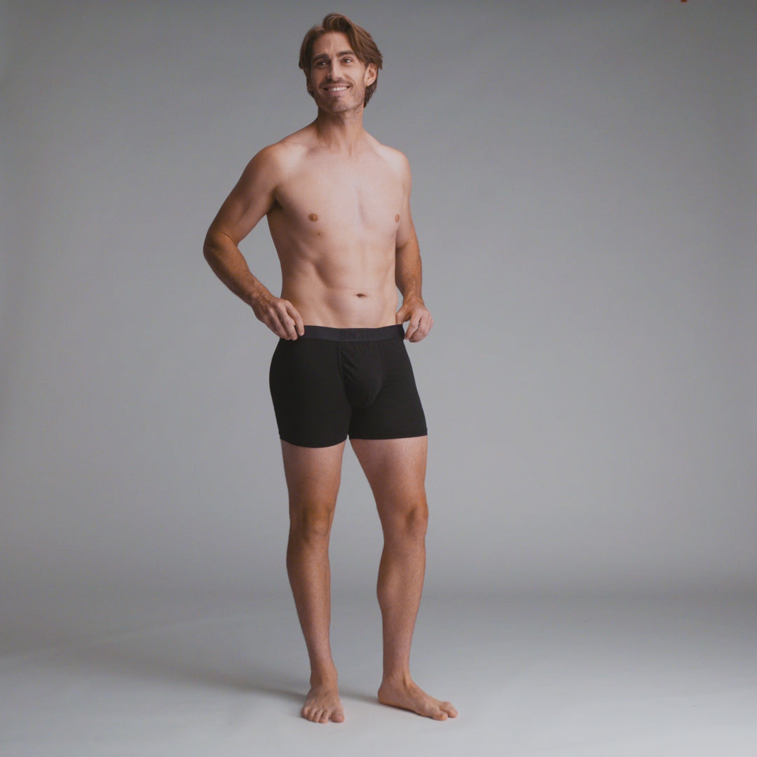 Cotton Essentials Boxer Brief : Black/Heather Gray/White 3 Pack