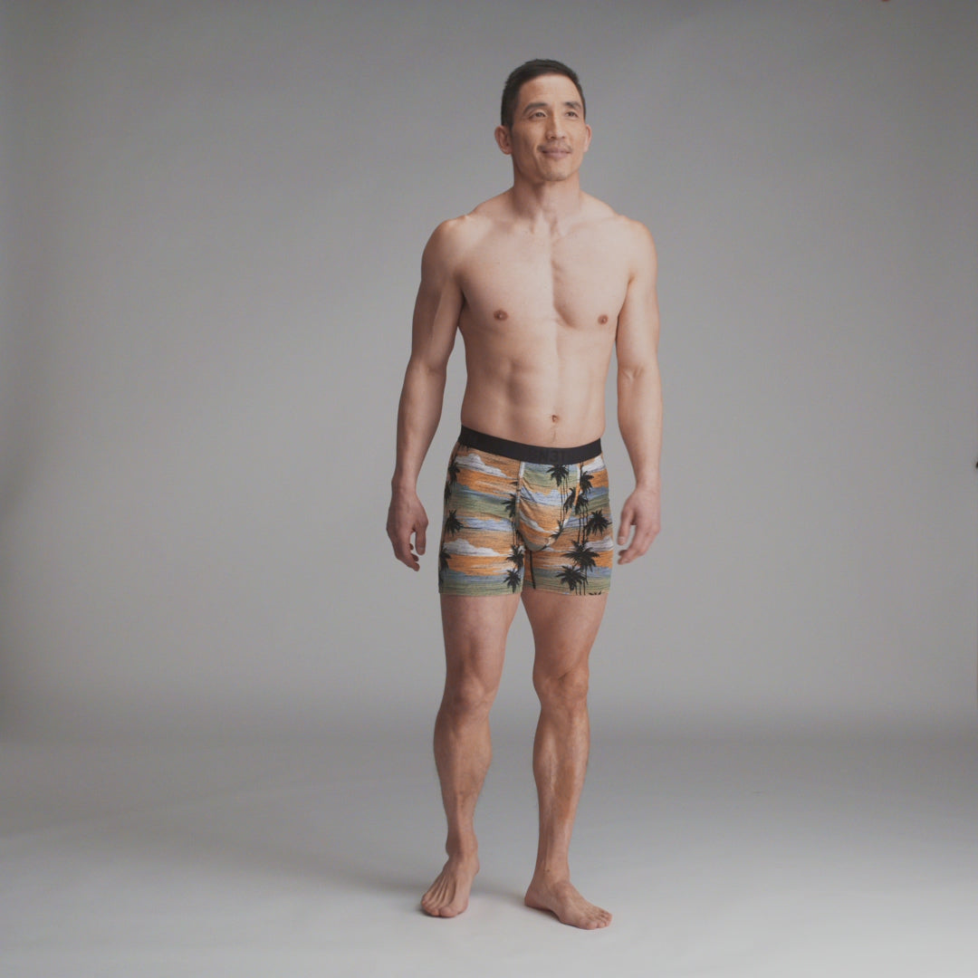 Essentials Boxer Brief: Palm Tree Horizon - Slate from BN3TH Underwear