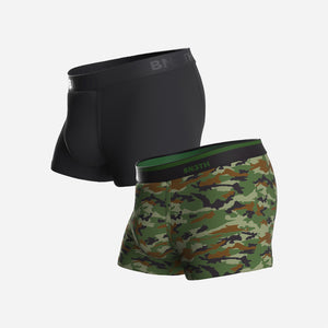Classic Icon Trunk: Black/Camo Green 2 Pack