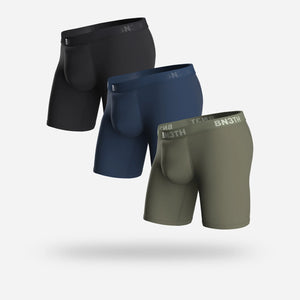 CLASSIC BOXER BRIEF : BLACK/NAVY/PINE 3 PACK