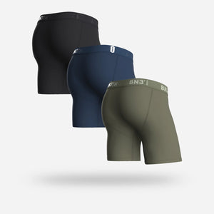 CLASSIC BOXER BRIEF : BLACK/NAVY/PINE 3 PACK